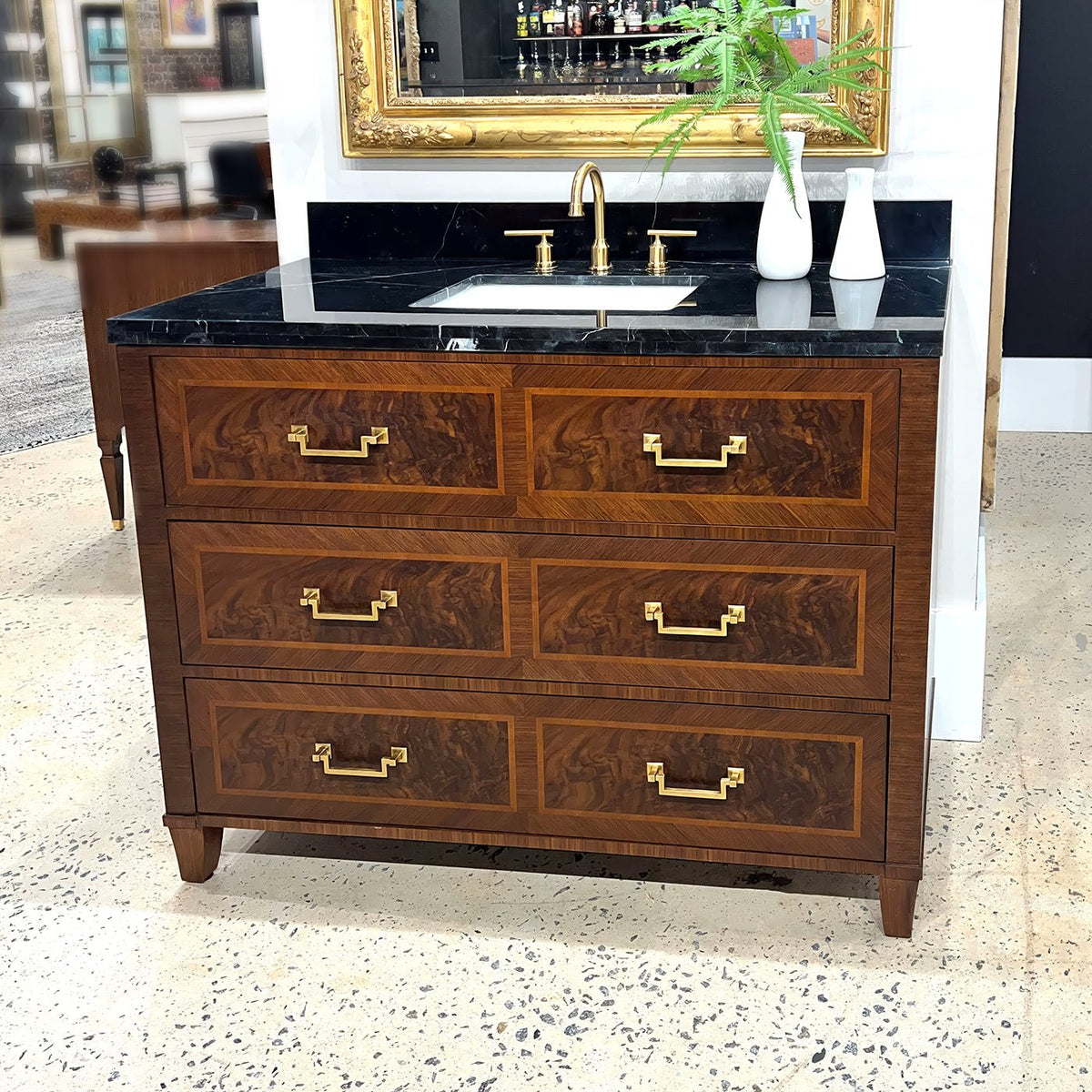 French Bathroom Vanity Dark - English Georgian America