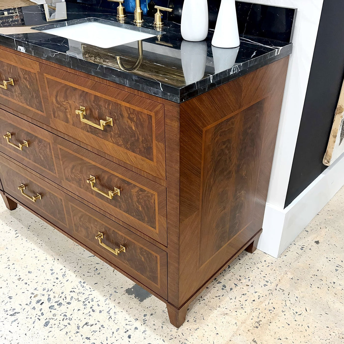 French Bathroom Vanity Dark - English Georgian America