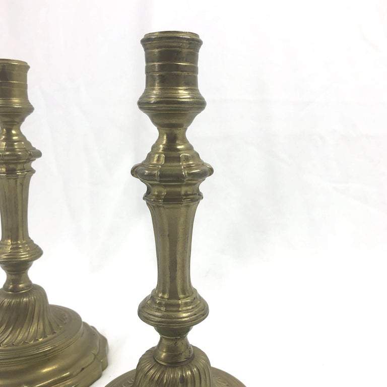 French Bronze Louis XVI Candlesticks - English Georgian America