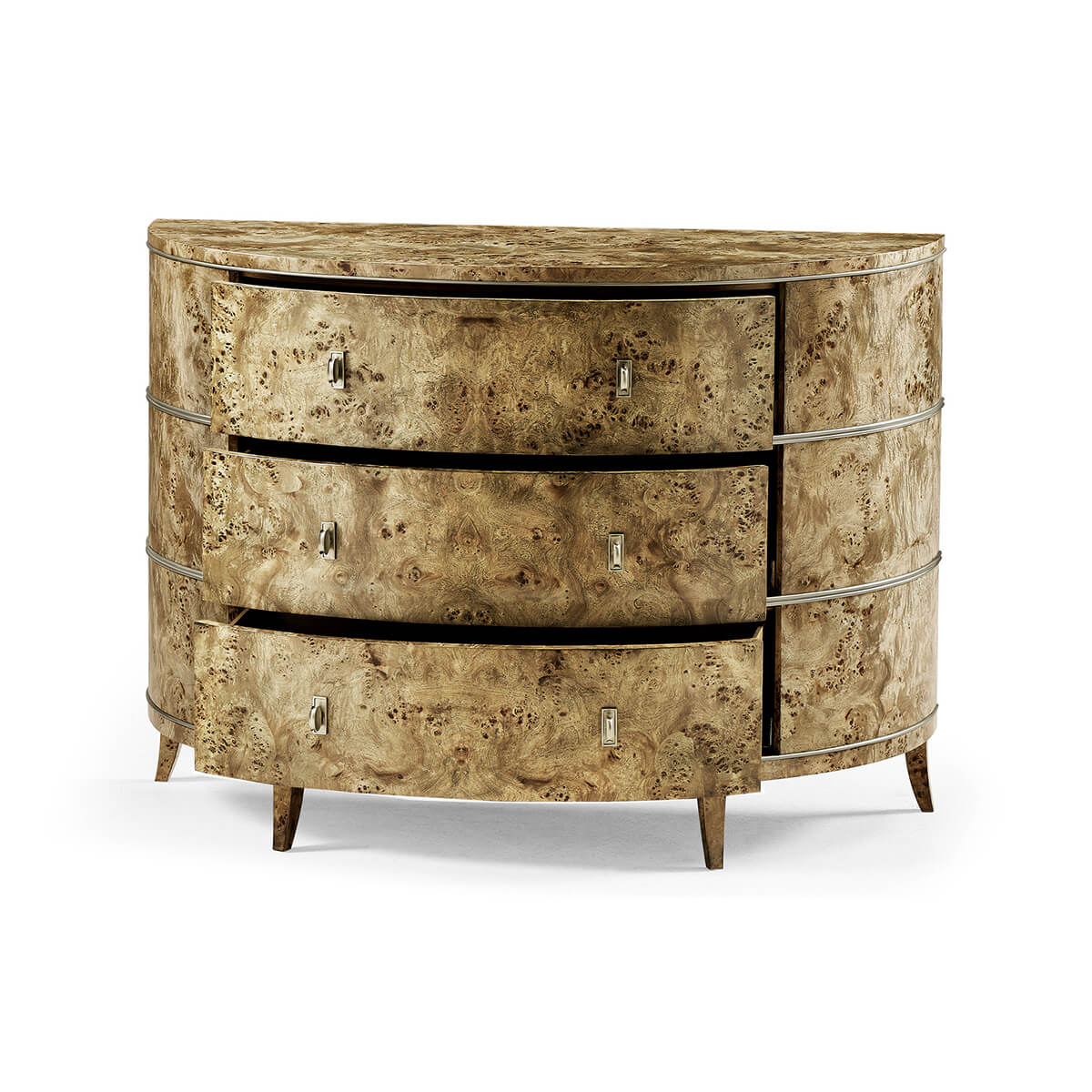 French Burl Demi Lune Dresser - English Georgian America