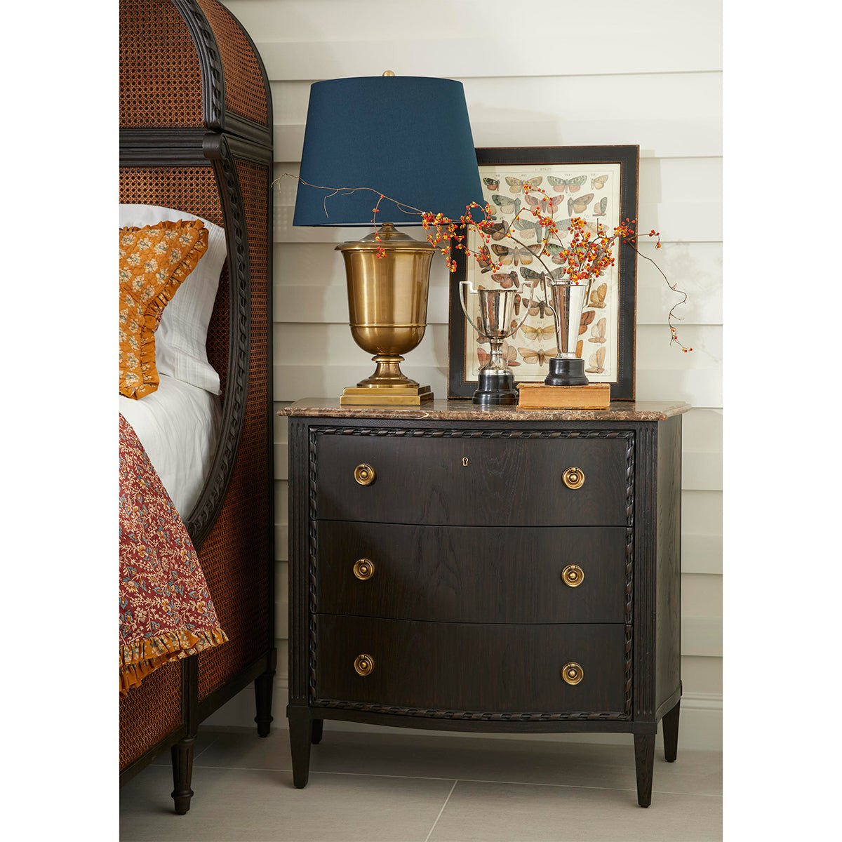 French Caned King Bed - English Georgian America