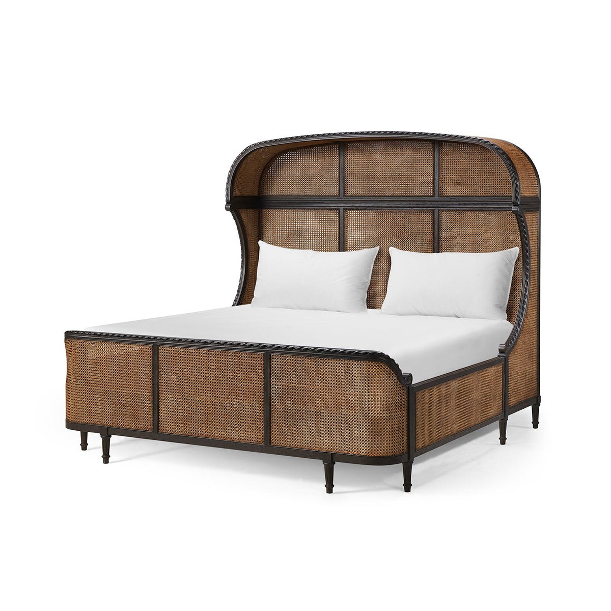 French Caned King Bed - English Georgian America