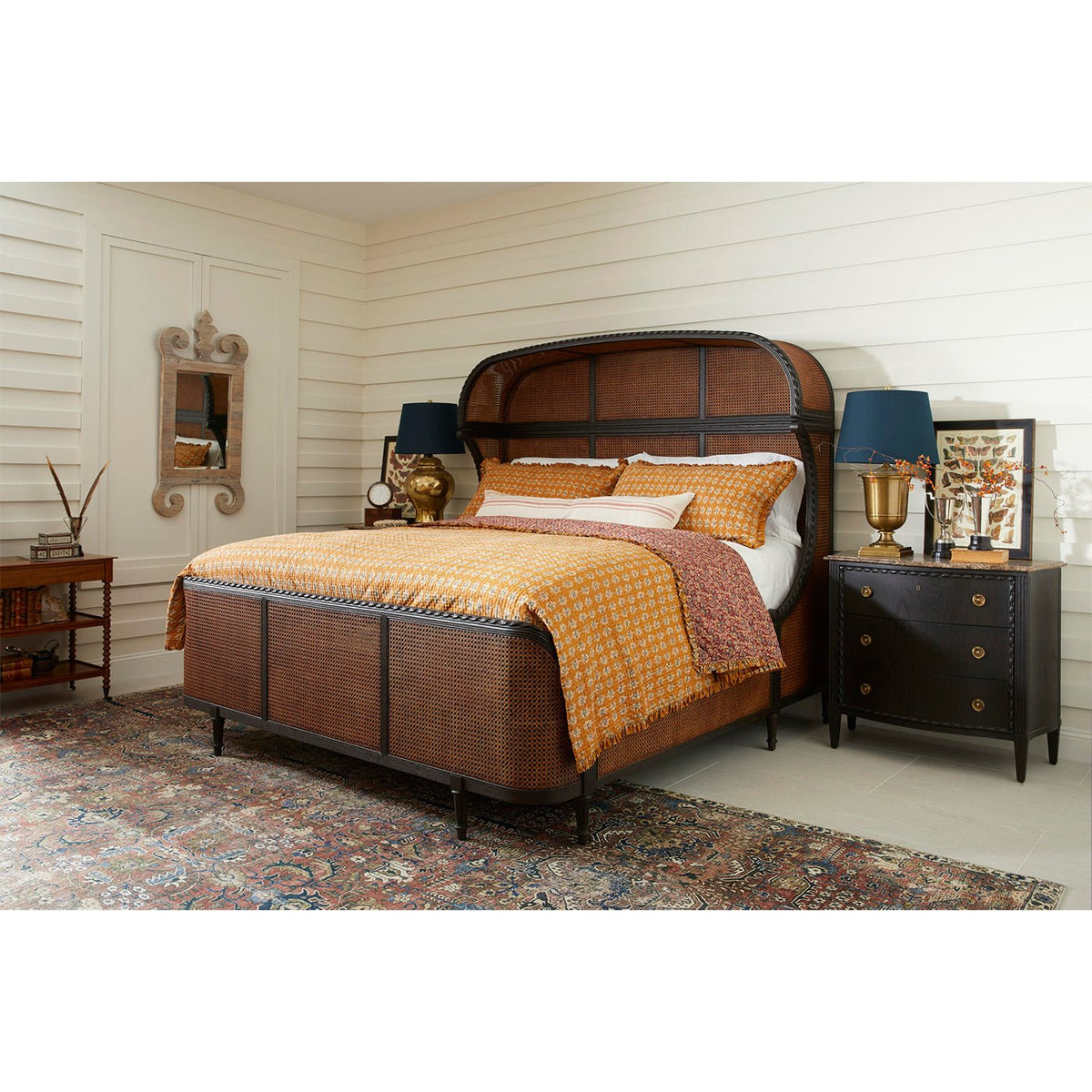 French Caned King Bed - English Georgian America