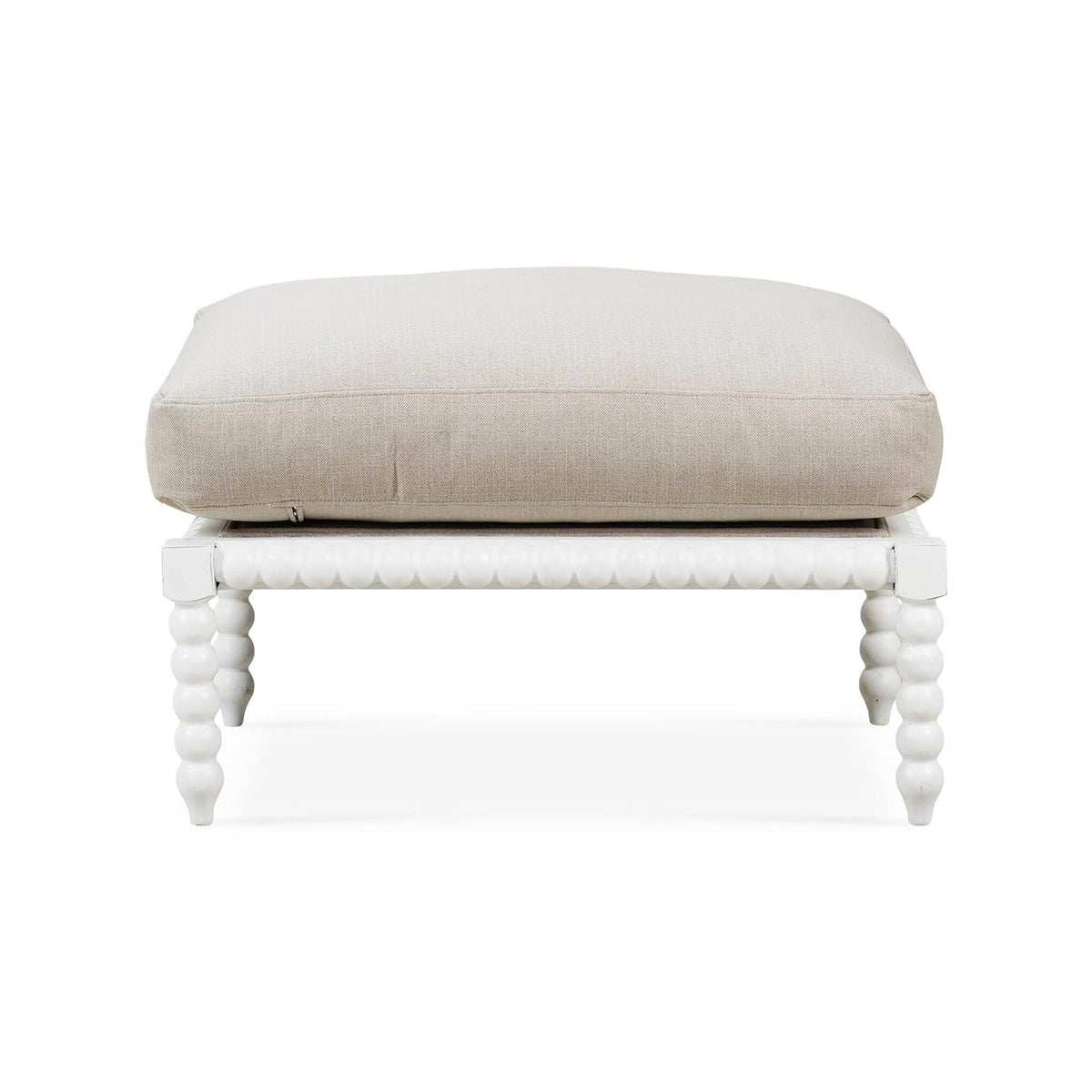 French Country Bobbin Ottoman - English Georgian America