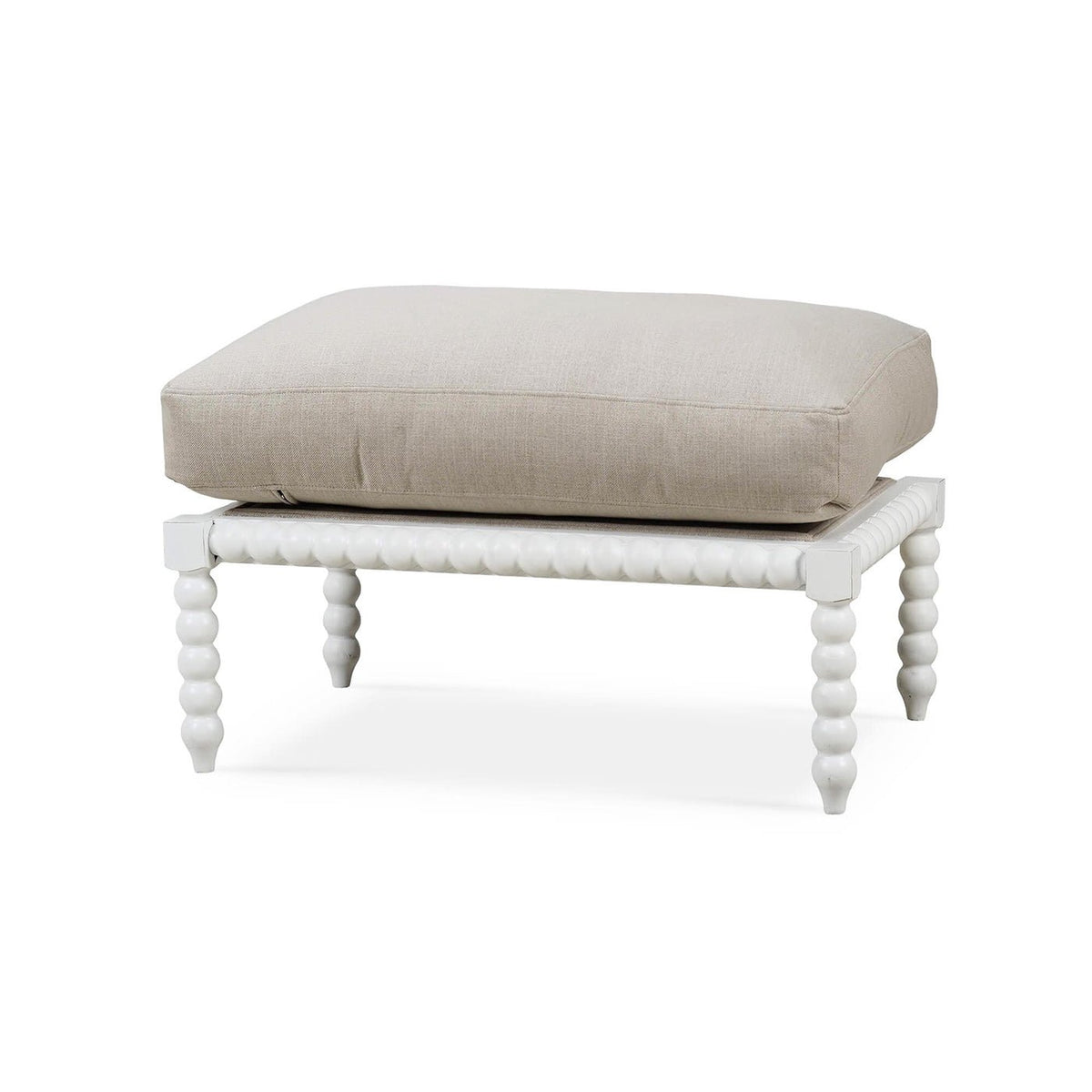 French Country Bobbin Ottoman - English Georgian America