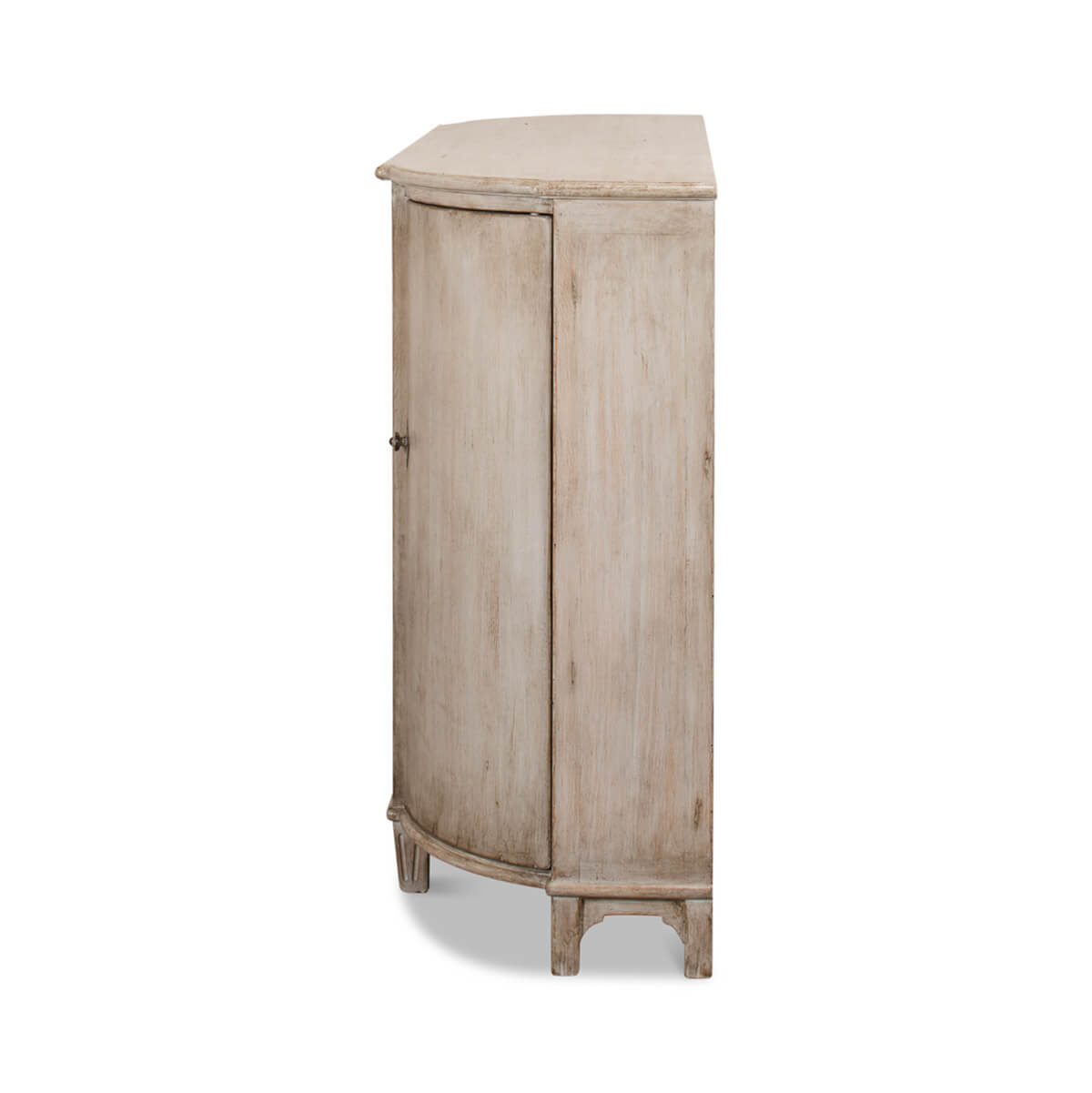 French Country Demilune Cabinet - Stone Grey - English Georgian America