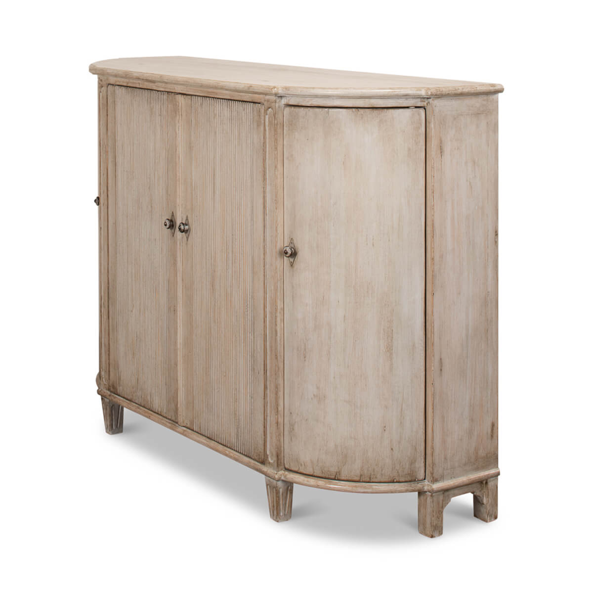 French Country Demilune Cabinet - Stone Grey - English Georgian America