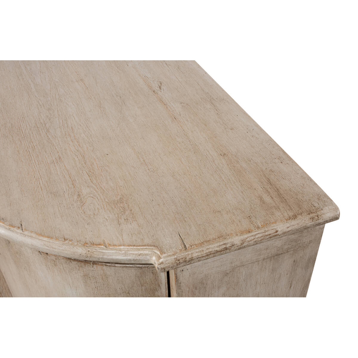 French Country Demilune Cabinet - Stone Grey - English Georgian America