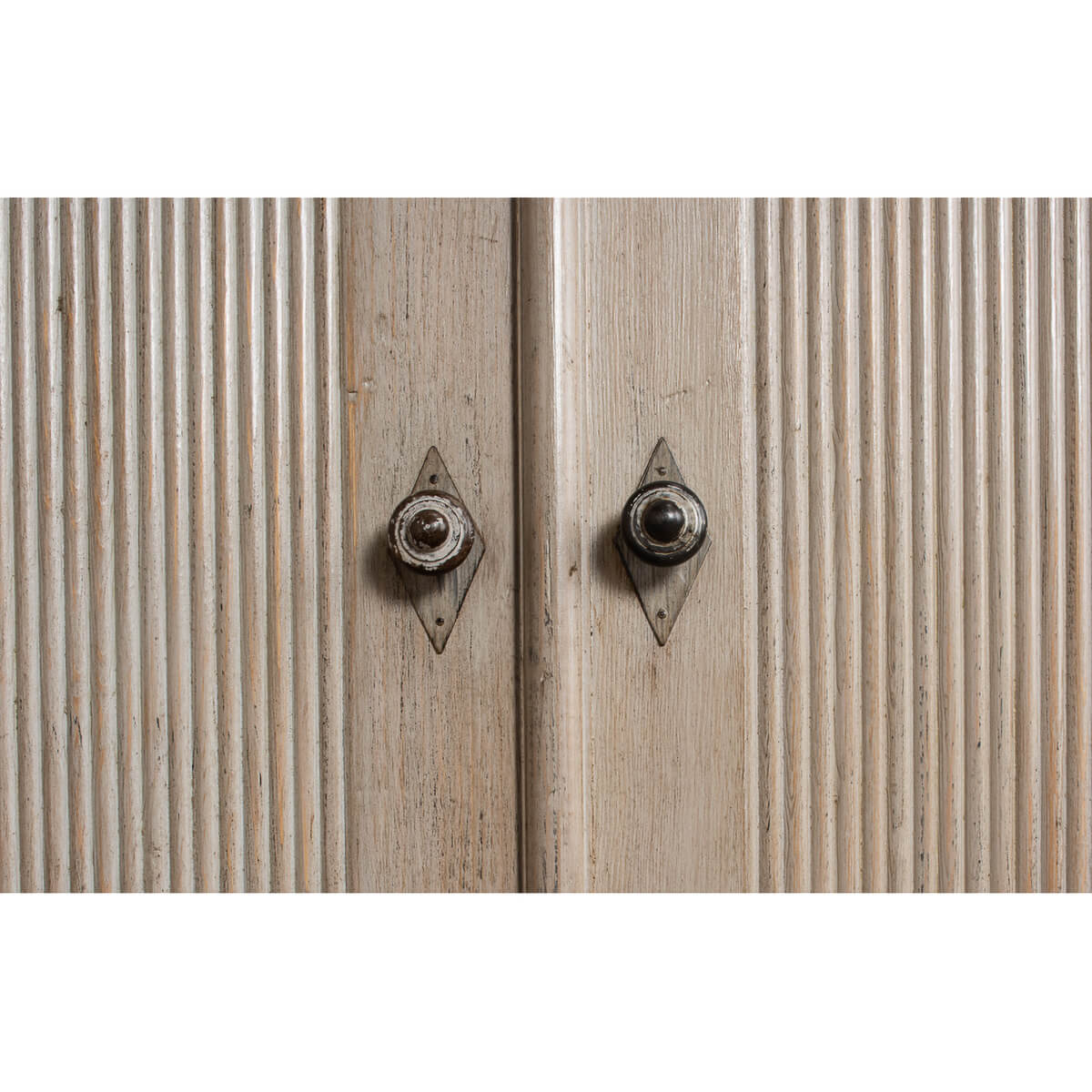 French Country Demilune Cabinet - Stone Grey - English Georgian America