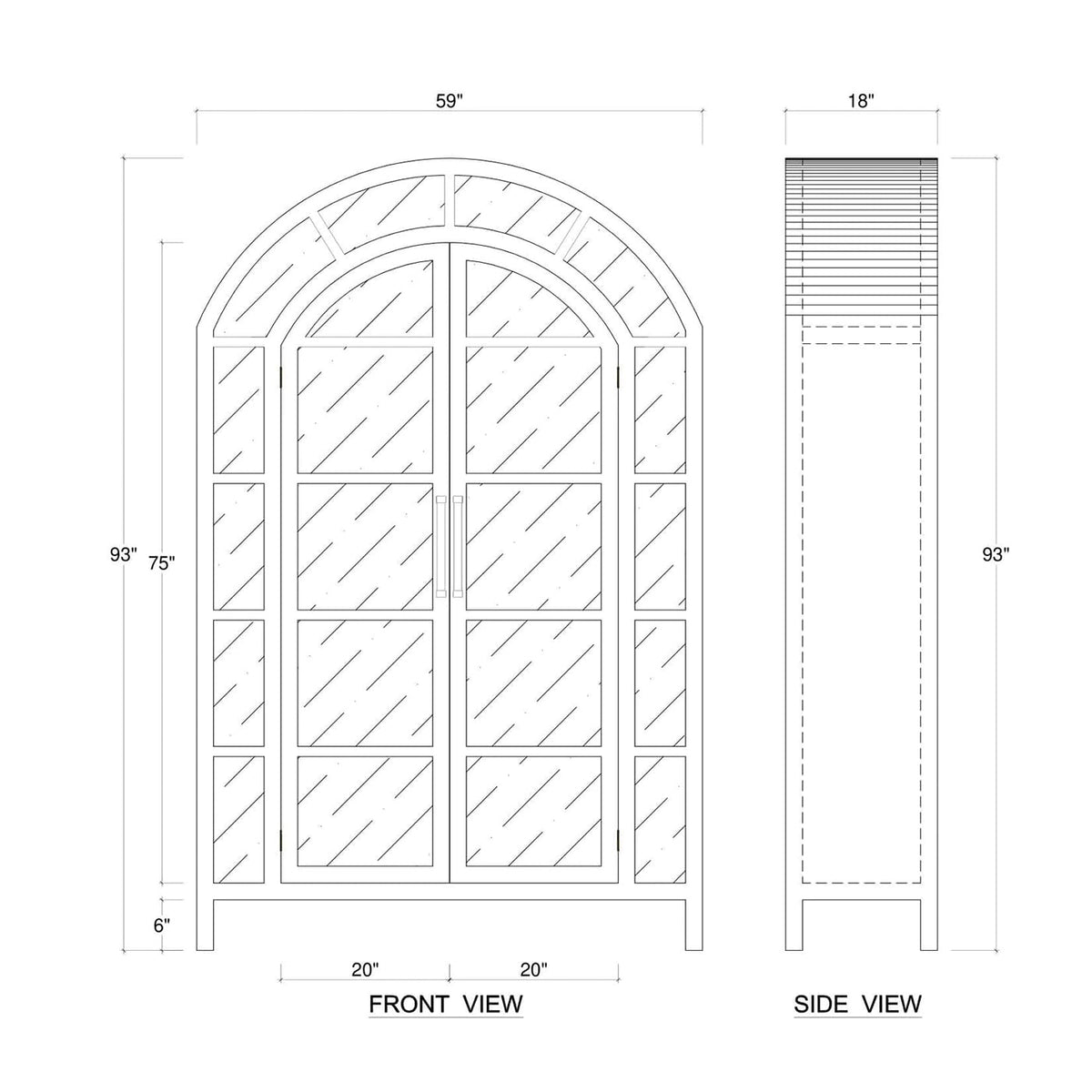French Country Display Cabinet - English Georgian America
