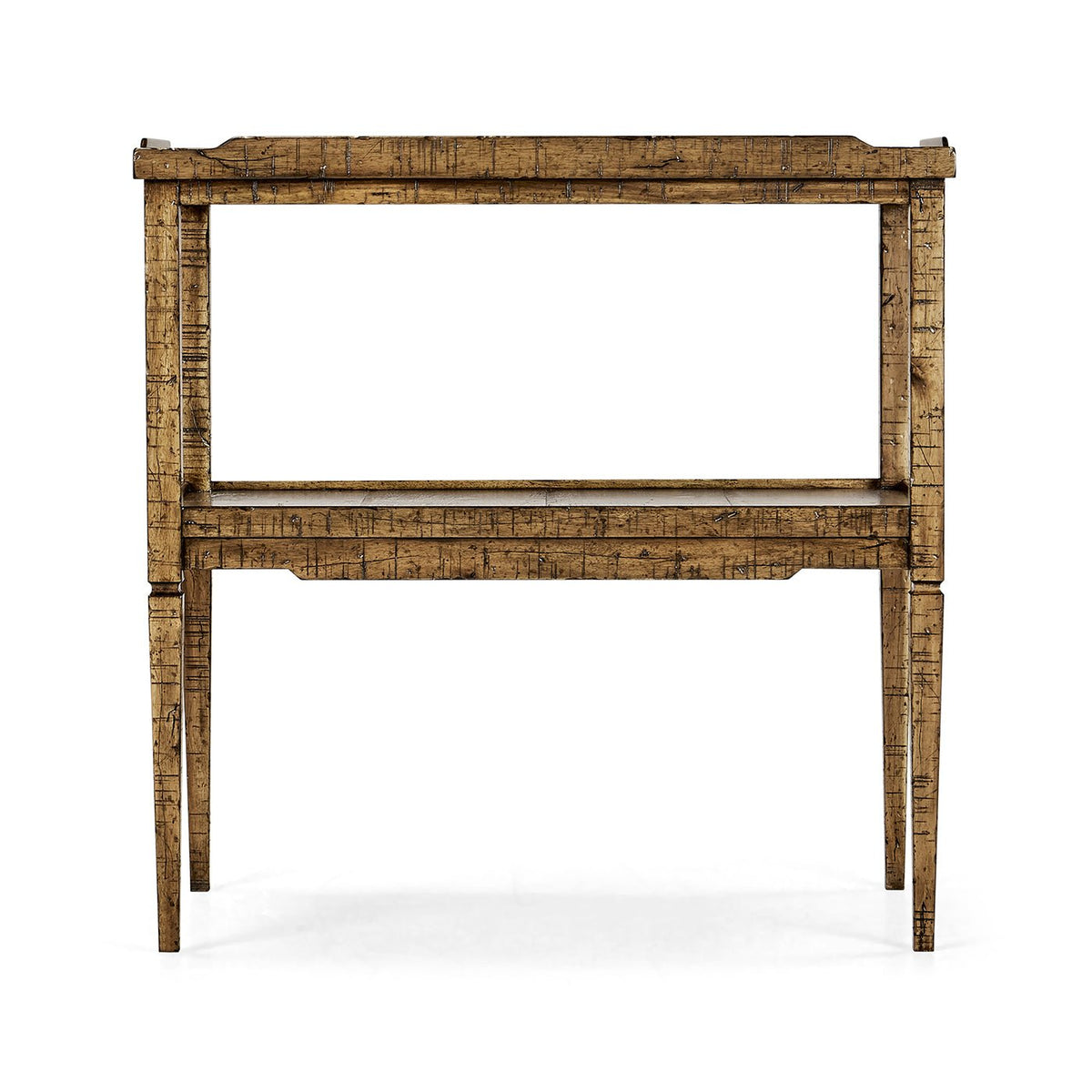 French Country End Table - Medium Brown - English Georgian America