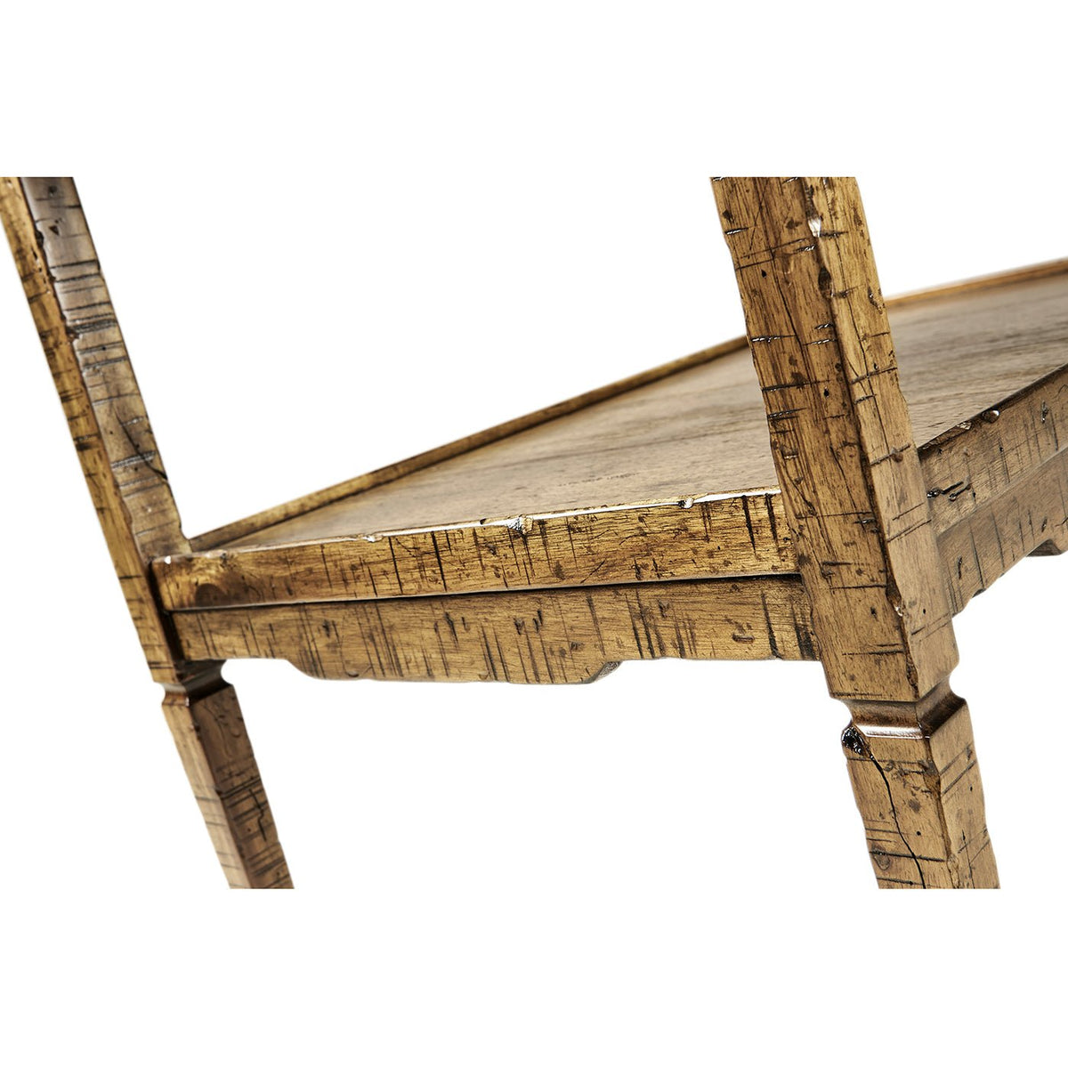 French Country End Table - Medium Brown - English Georgian America