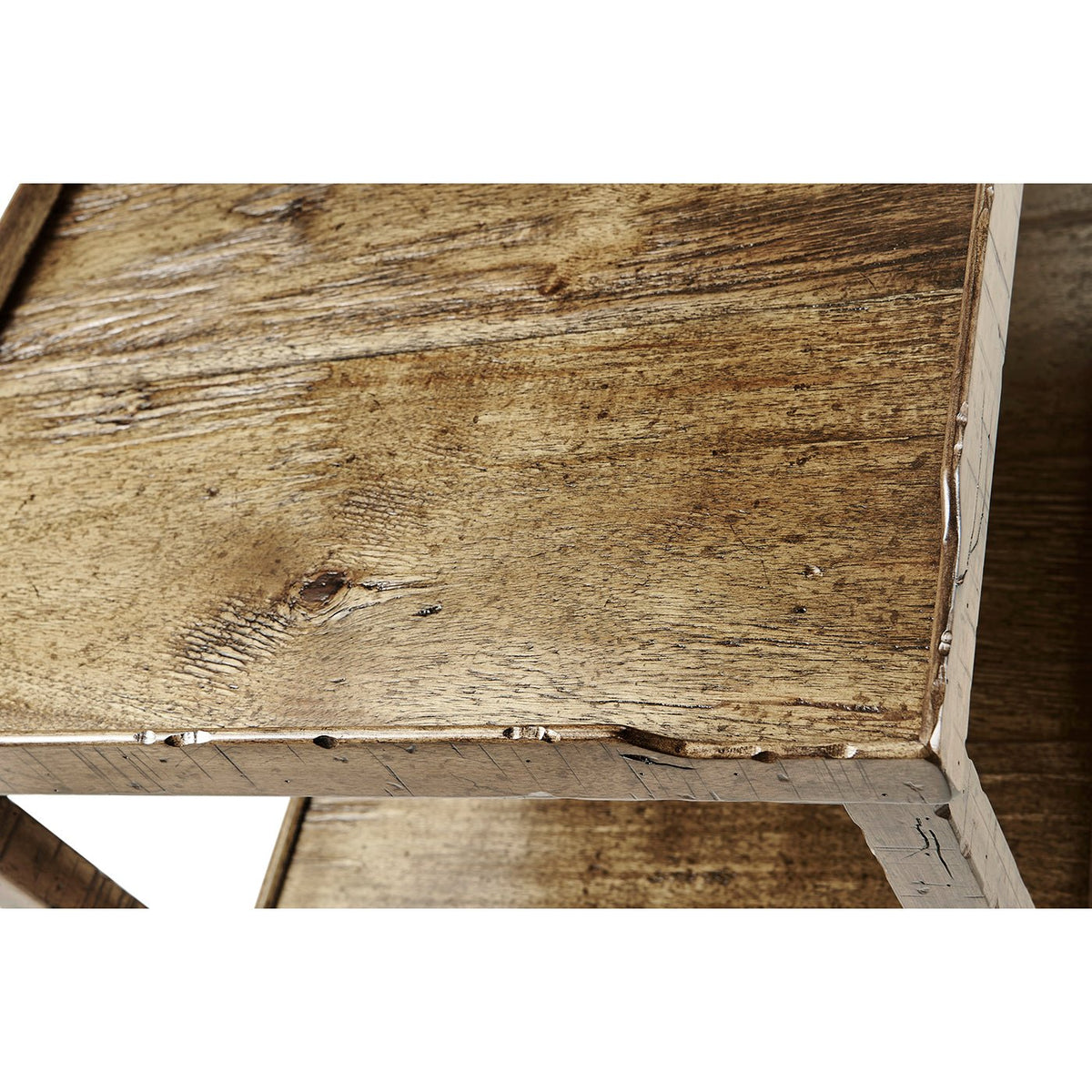 French Country End Table - Medium Brown - English Georgian America