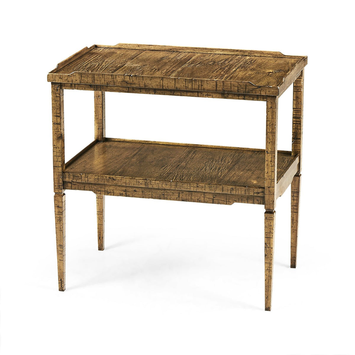 French Country End Table - Medium Brown - English Georgian America