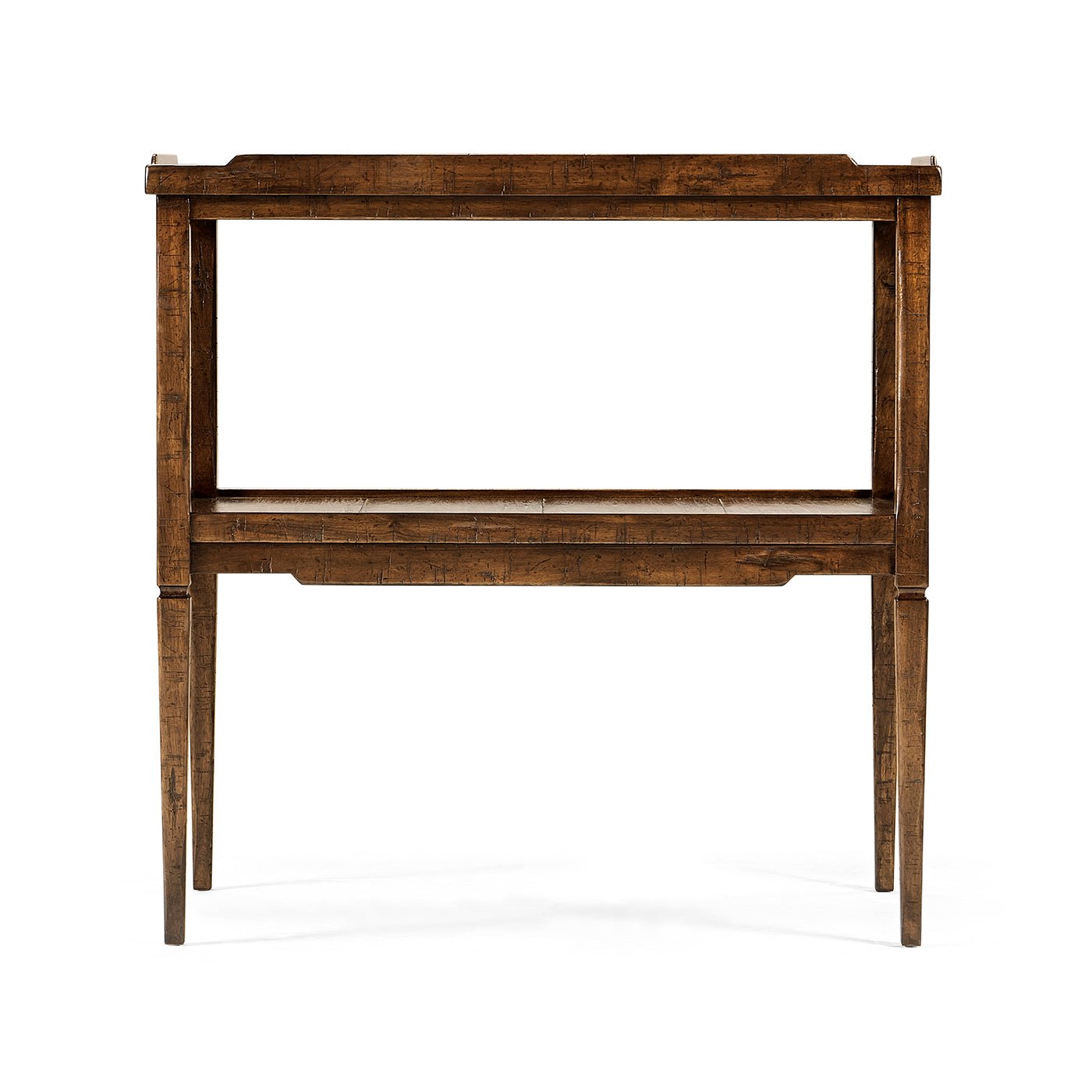 French Country End Table - Walnut Finish - English Georgian America
