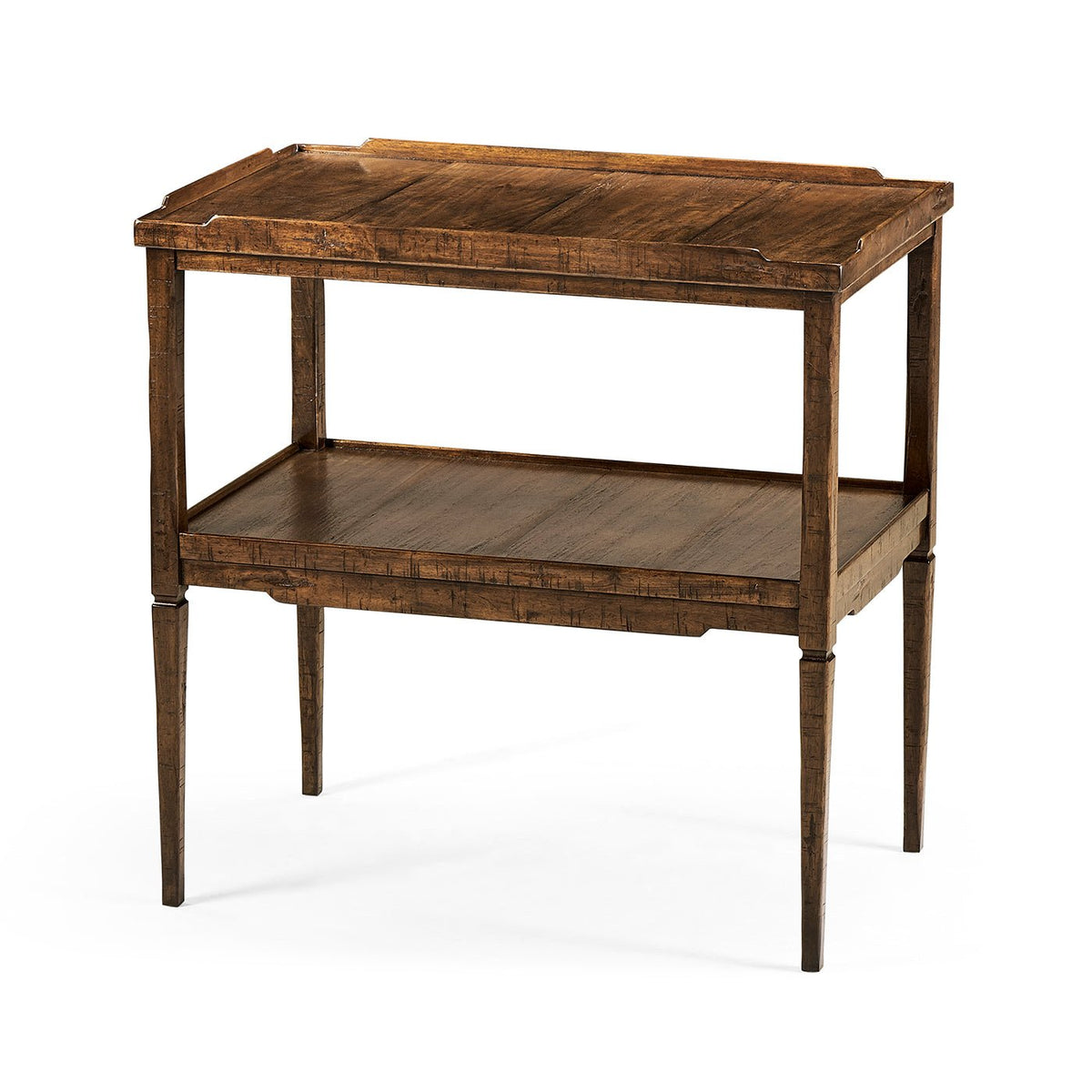 French Country End Table - Walnut Finish - English Georgian America