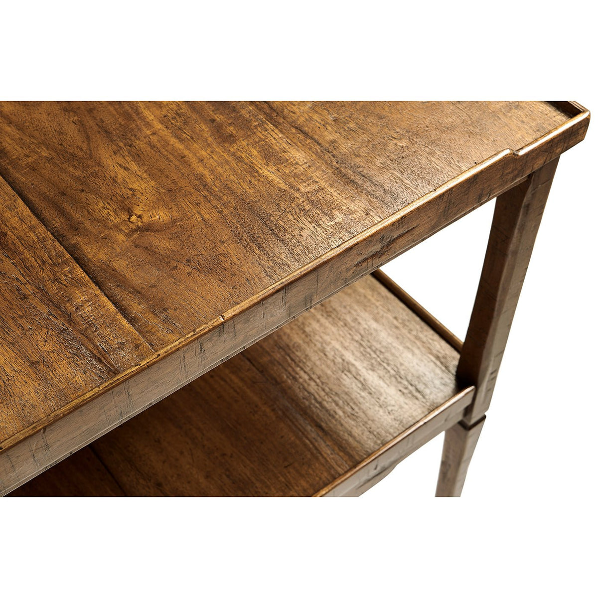 French Country End Table - Walnut Finish - English Georgian America