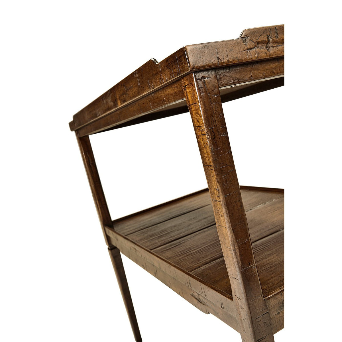 French Country End Table - Walnut Finish - English Georgian America