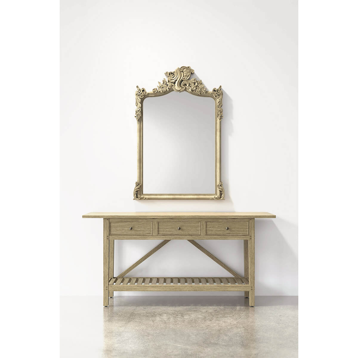 French Country Farmhouse Console Table - English Georgian America