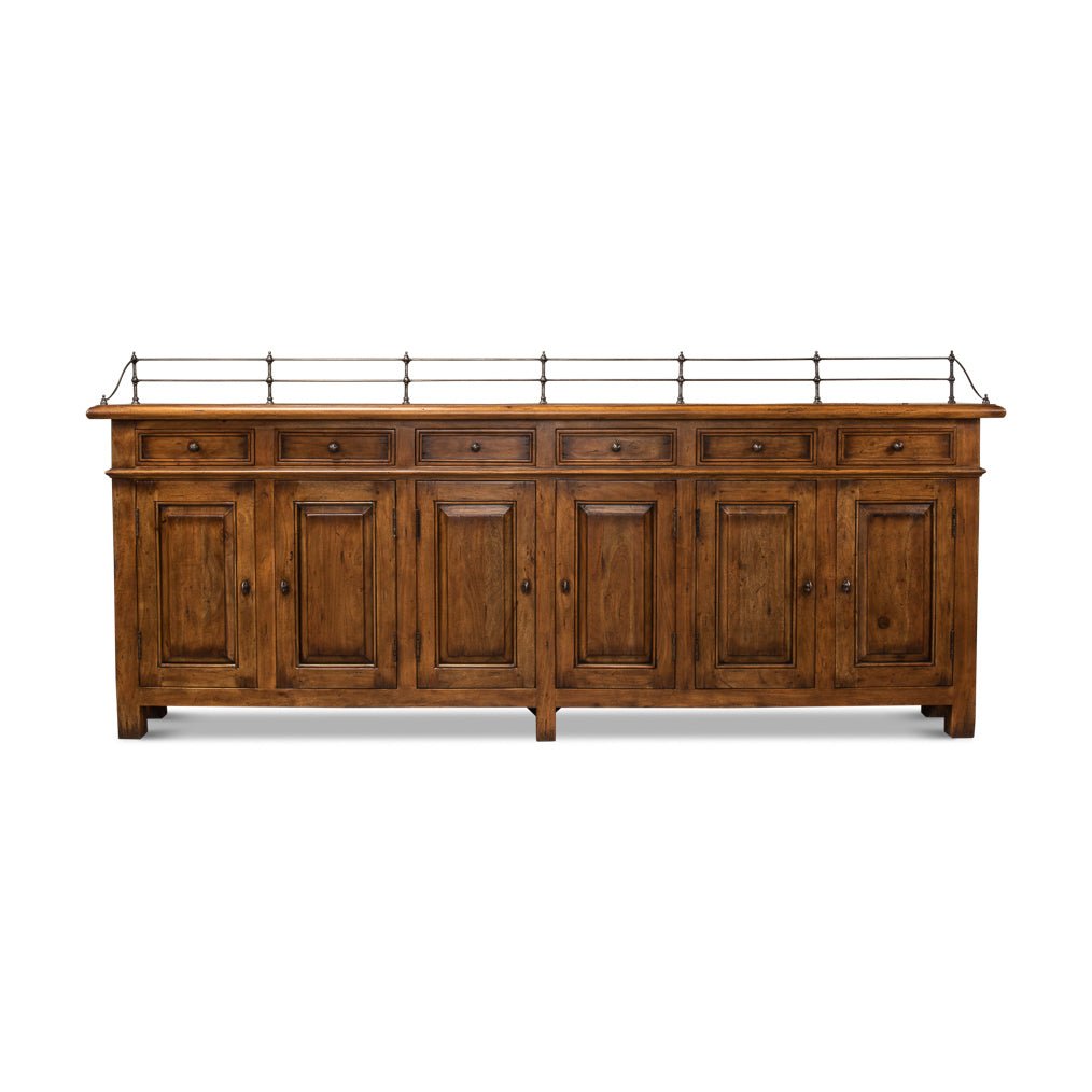 French Country Fruitwood Buffet Sideboard - English Georgian America