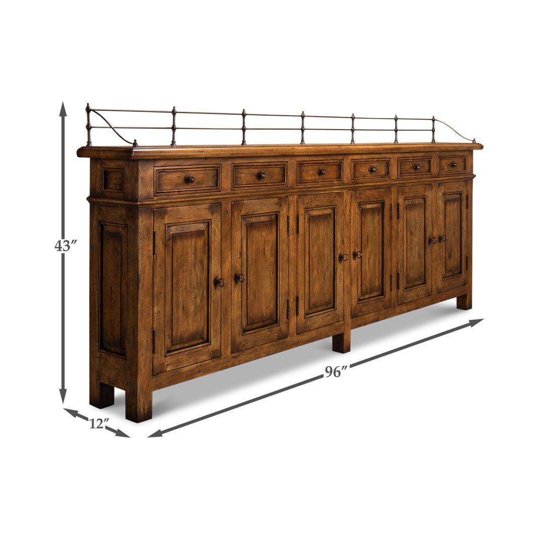 French Country Fruitwood Buffet Sideboard - English Georgian America