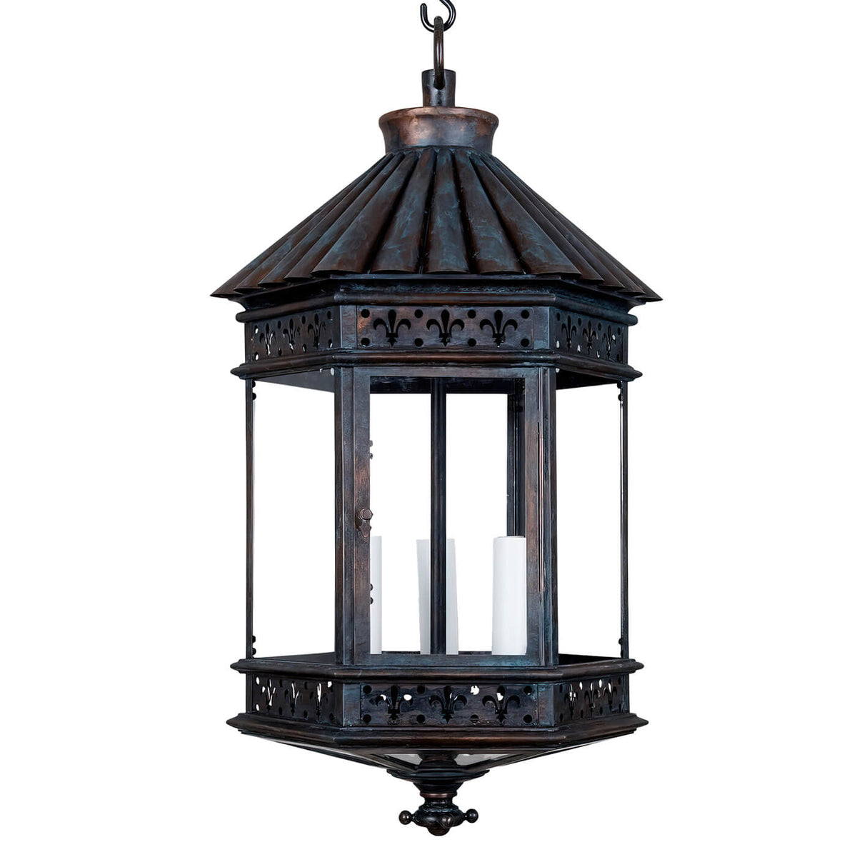 French Country Lantern - Copper Bronze - English Georgian America
