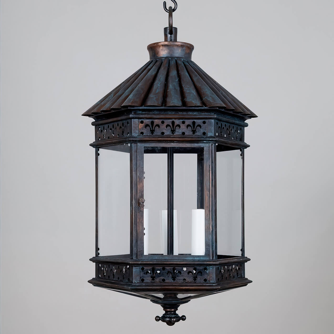 French Country Lantern - Copper Bronze - English Georgian America
