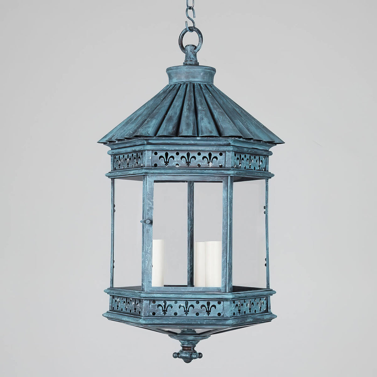 French Country Lantern - Verdigris Finish - English Georgian America