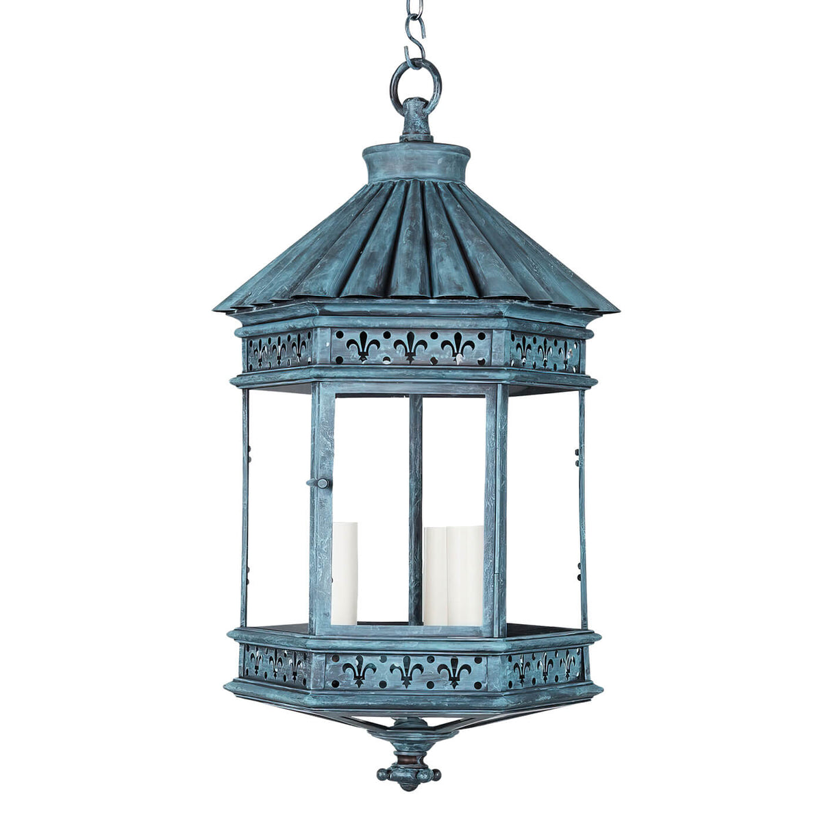 French Country Lantern - Verdigris Finish - English Georgian America