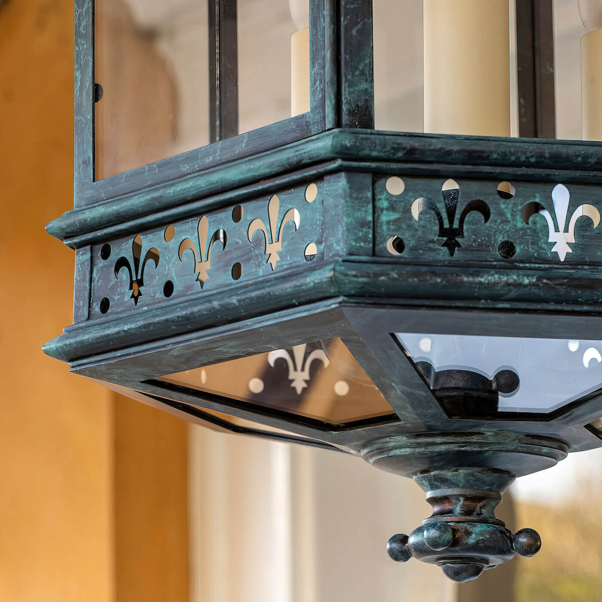 French Country Lantern - Verdigris Finish - English Georgian America