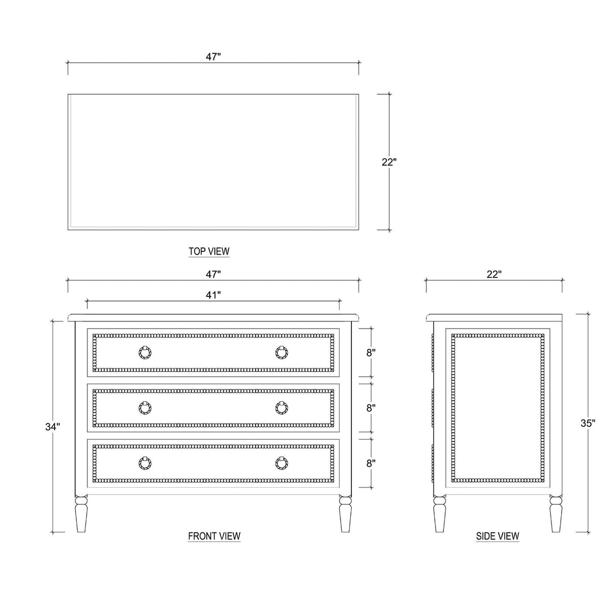 French Country Painted Chest of Drawers - English Georgian America