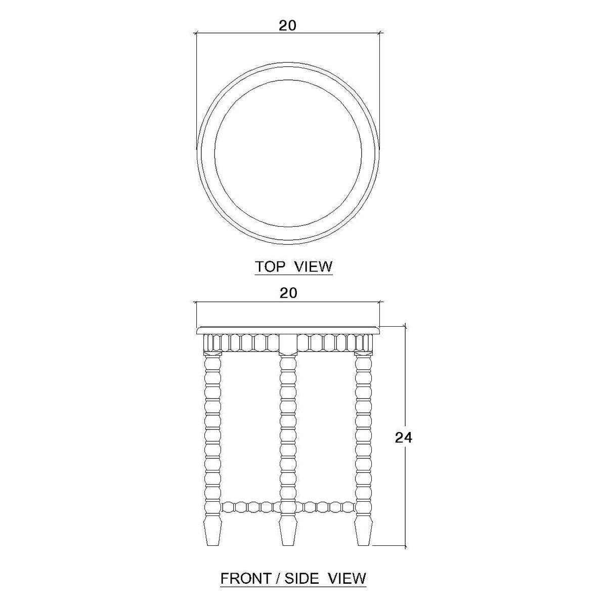 French Country Painted Round End Table - English Georgian America