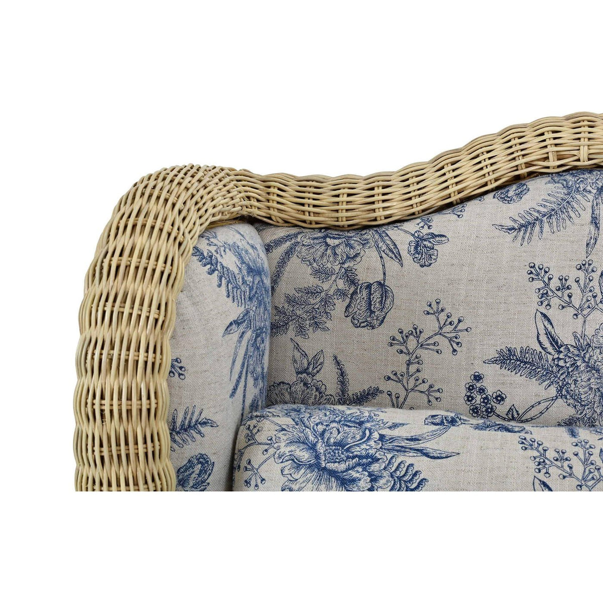 French Country Rattan Wingback Armchair - English Georgian America