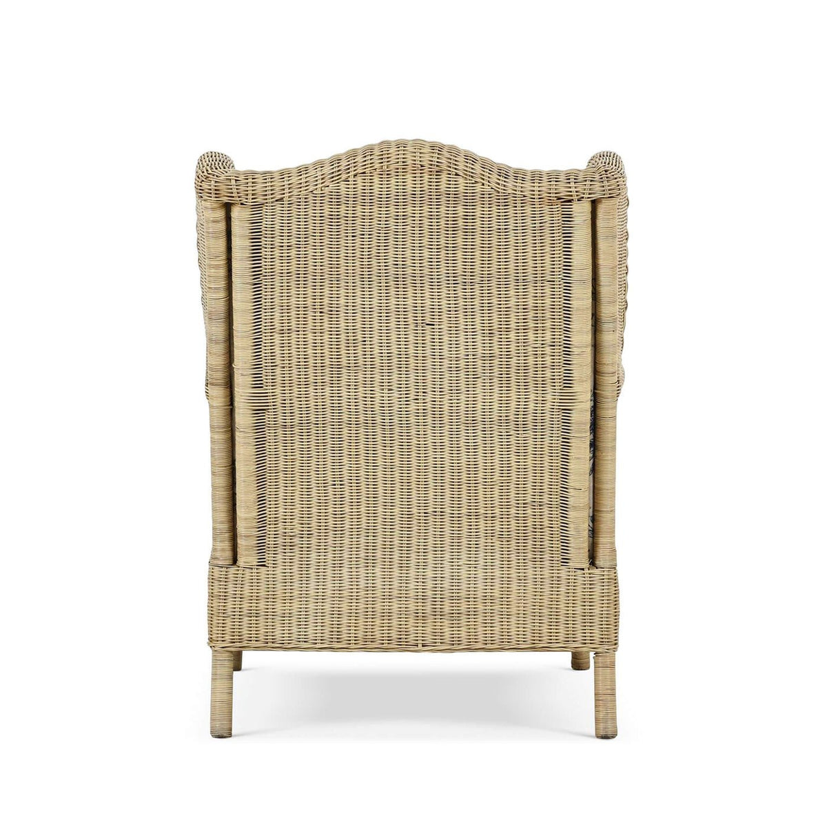 French Country Rattan Wingback Armchair - English Georgian America