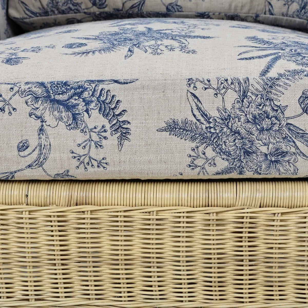 French Country Rattan Wingback Armchair - English Georgian America