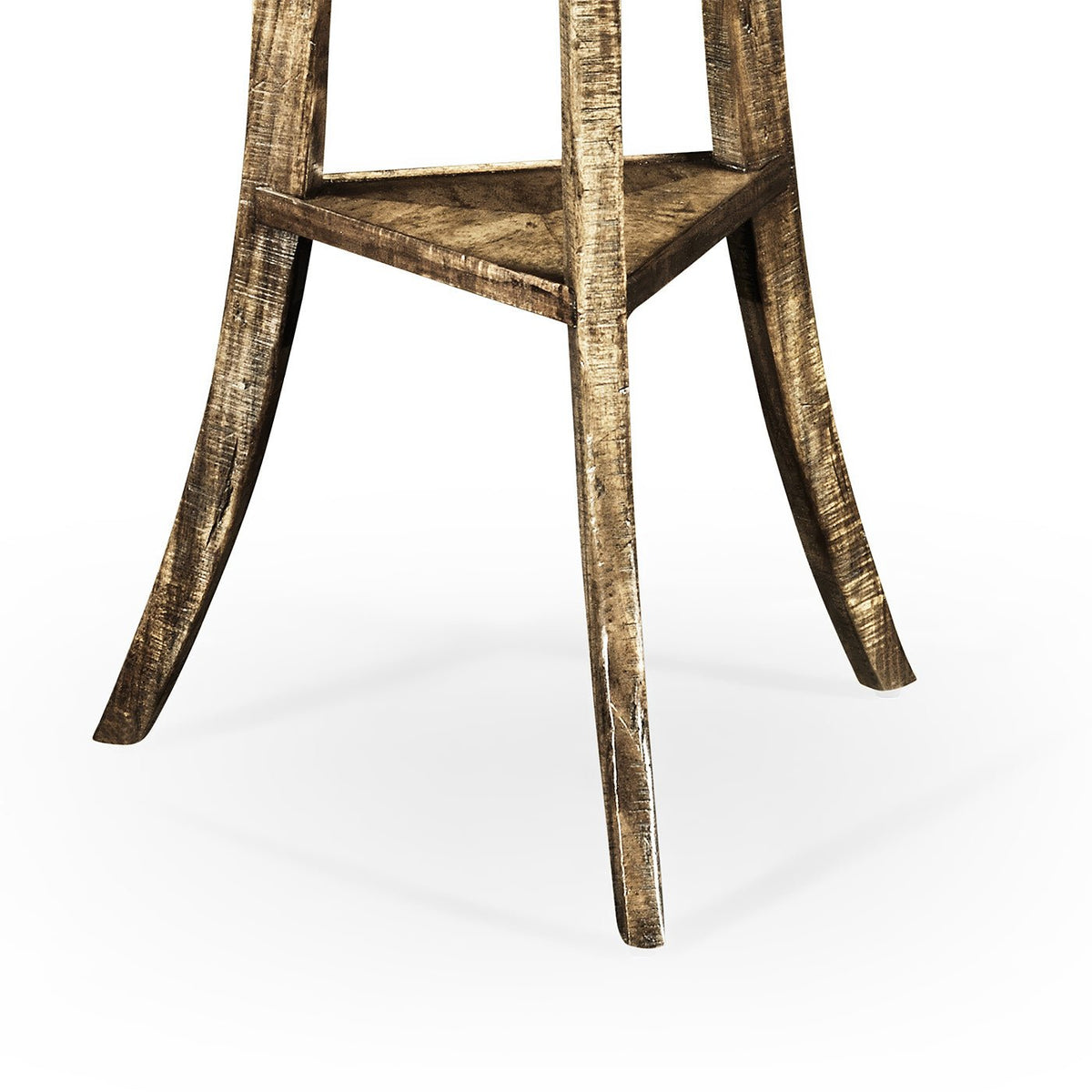 French Country Round End Table - Medium Brown - English Georgian America