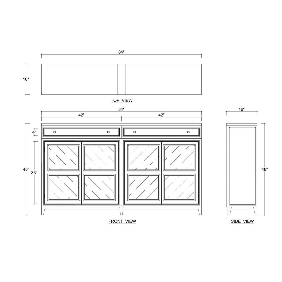 French Country Rustic Credenza - English Georgian America
