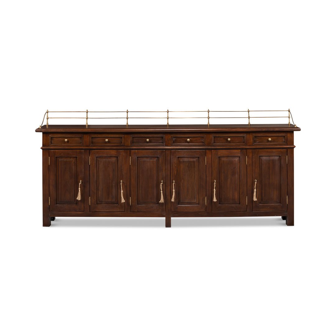 French Country Walnut Buffet Sideboard - English Georgian America