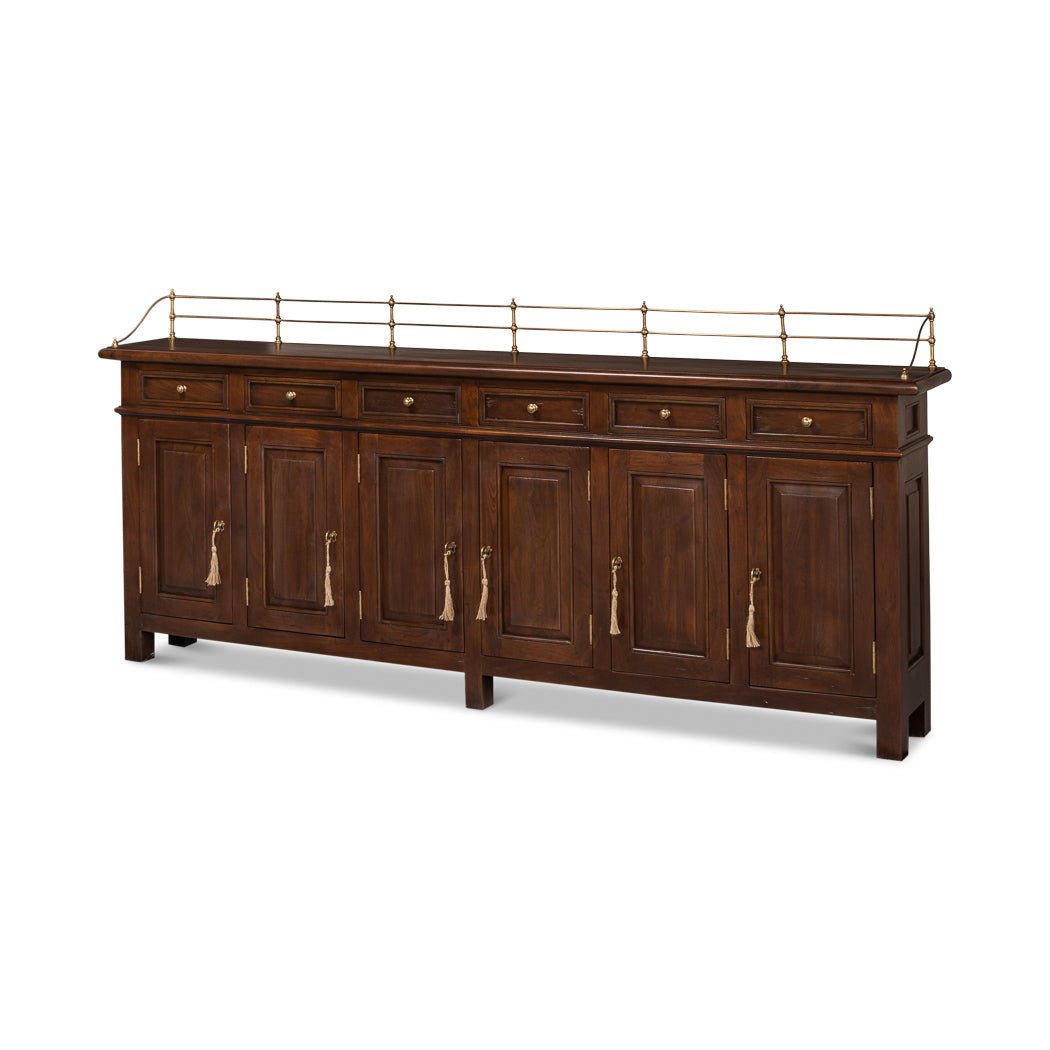 French Country Walnut Buffet Sideboard - English Georgian America
