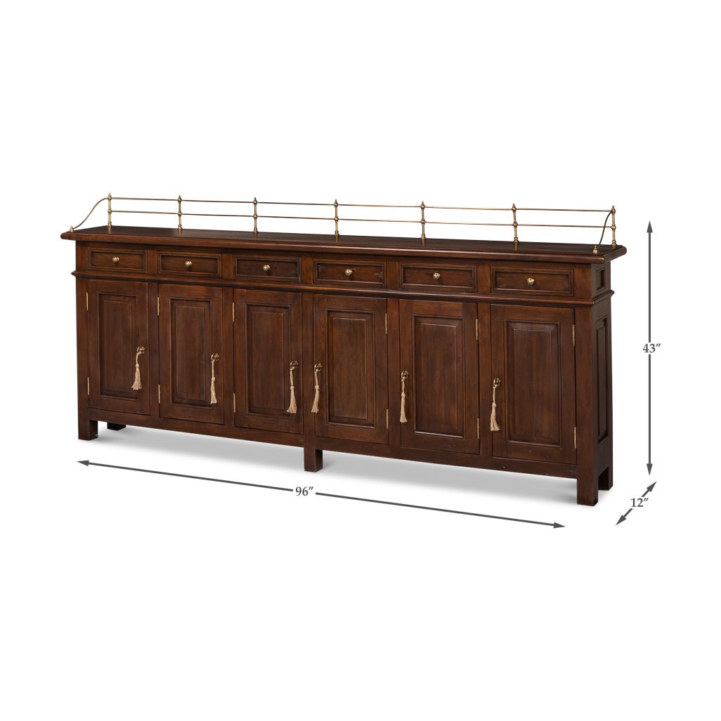 French Country Walnut Buffet Sideboard - English Georgian America
