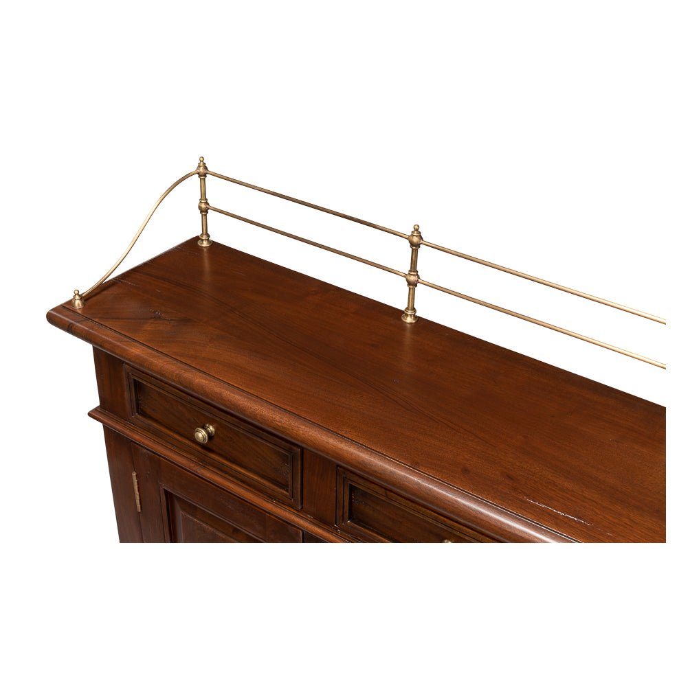 French Country Walnut Buffet Sideboard - English Georgian America