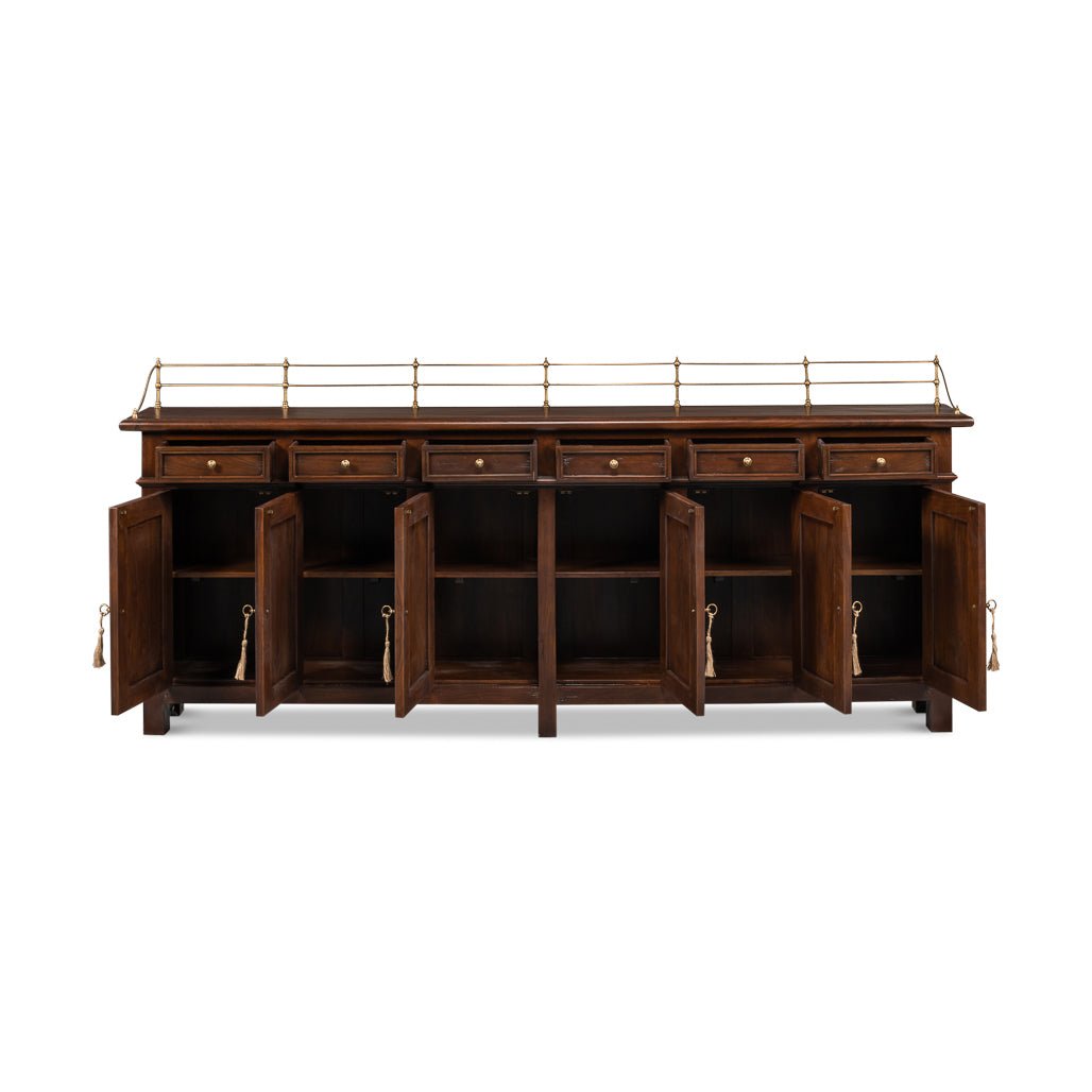 French Country Walnut Buffet Sideboard - English Georgian America