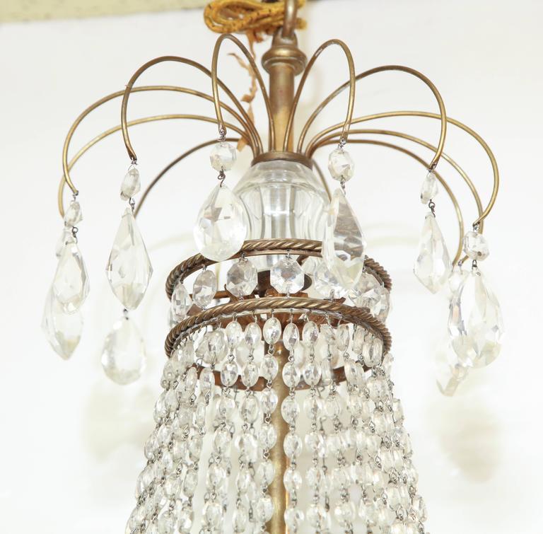 French Crystal and Bronze Six-Light Chandelier - English Georgian America