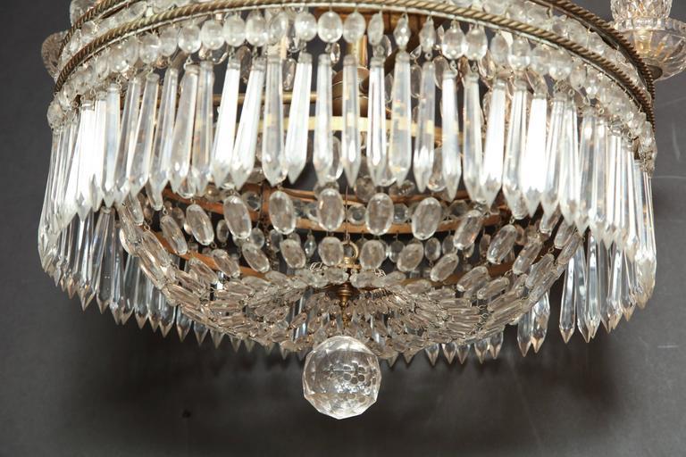 French Crystal and Bronze Six-Light Chandelier - English Georgian America