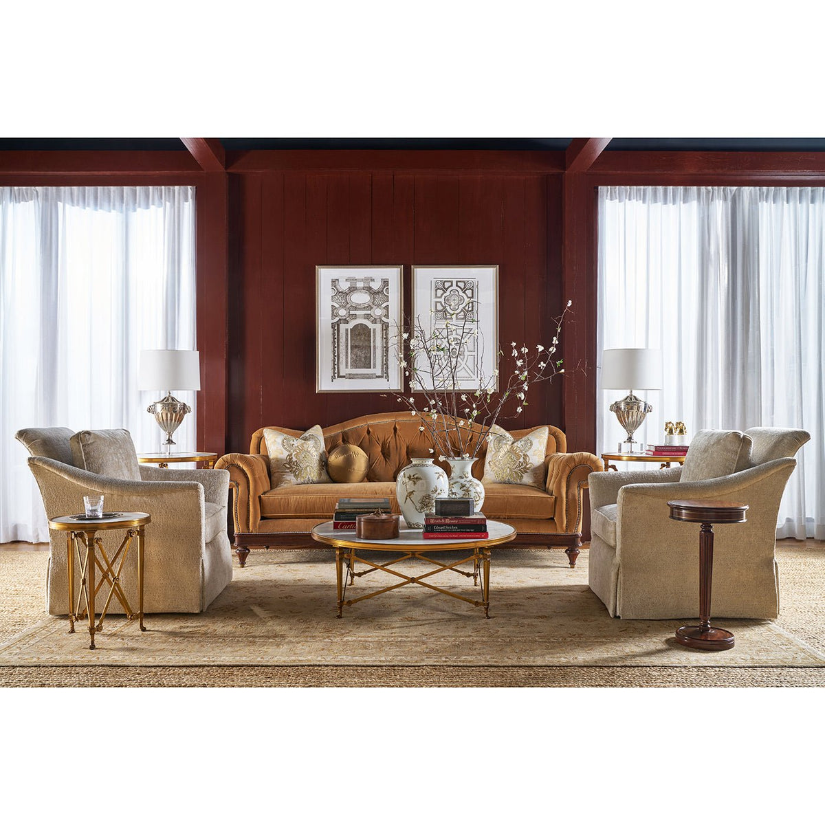 French Empire Style Round Accent Table - English Georgian America