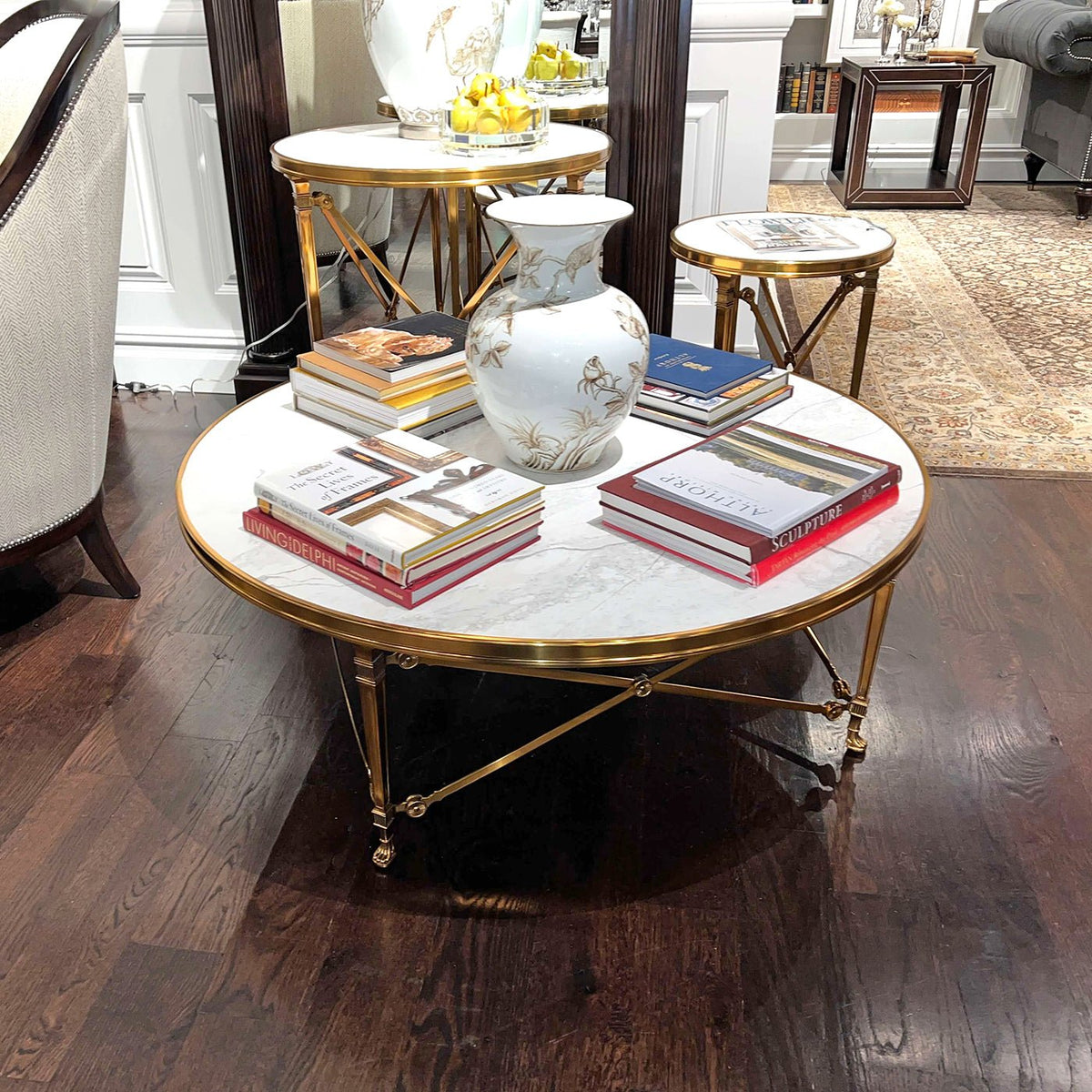 French Empire Style Round Accent Table - English Georgian America