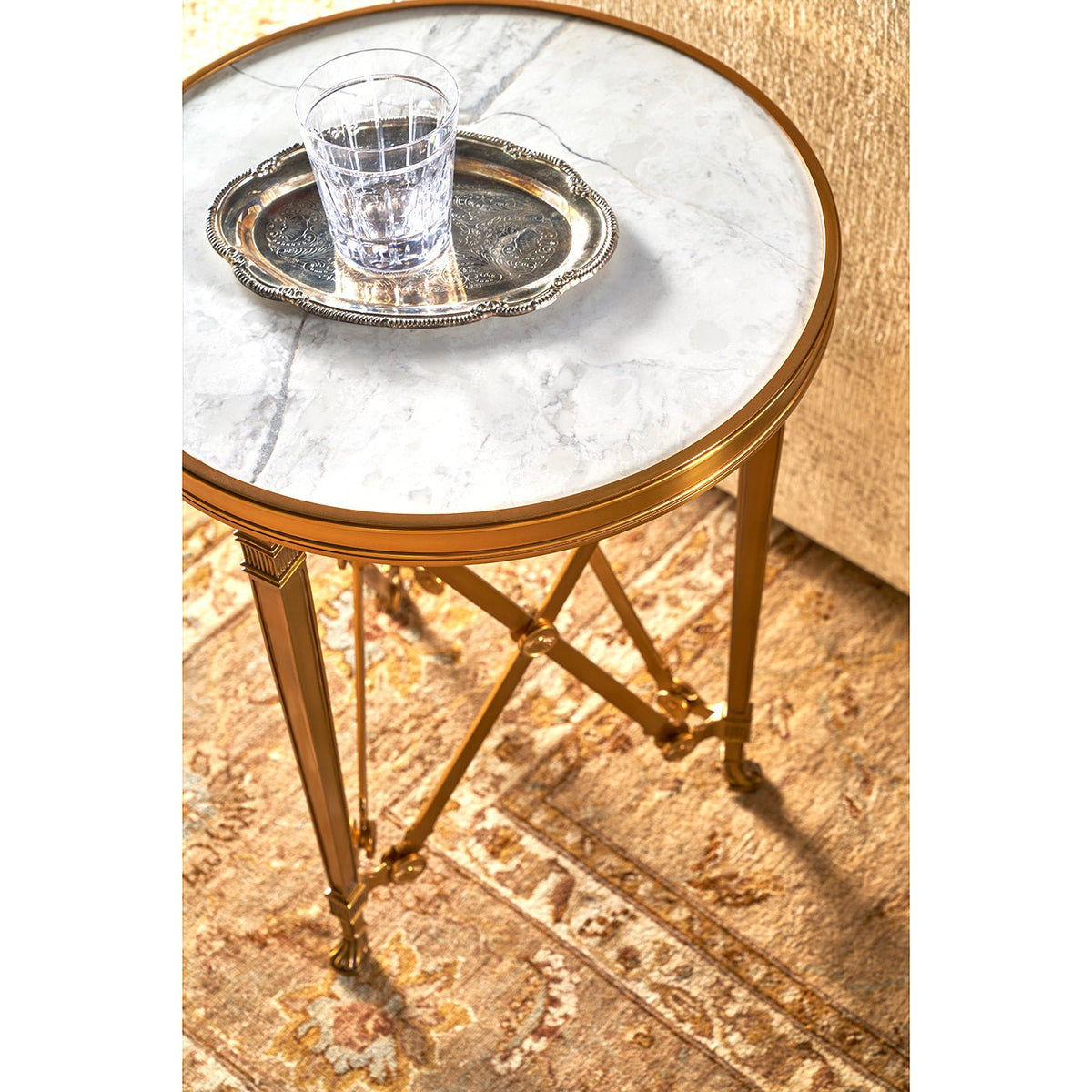French Empire Style Round Accent Table - English Georgian America