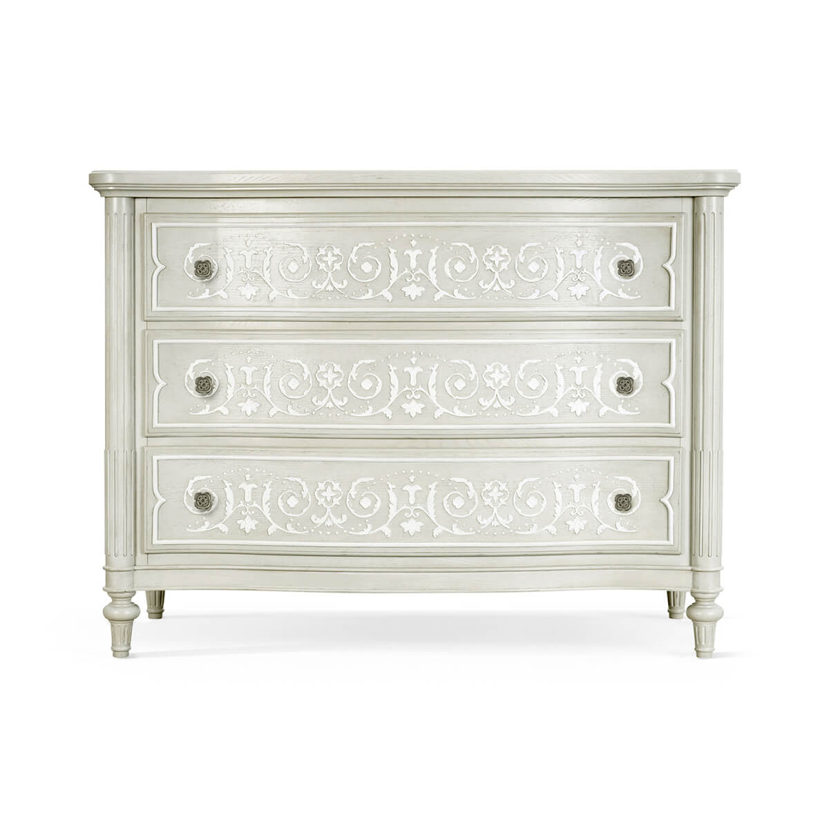 French Gray Painted Commode - English Georgian America