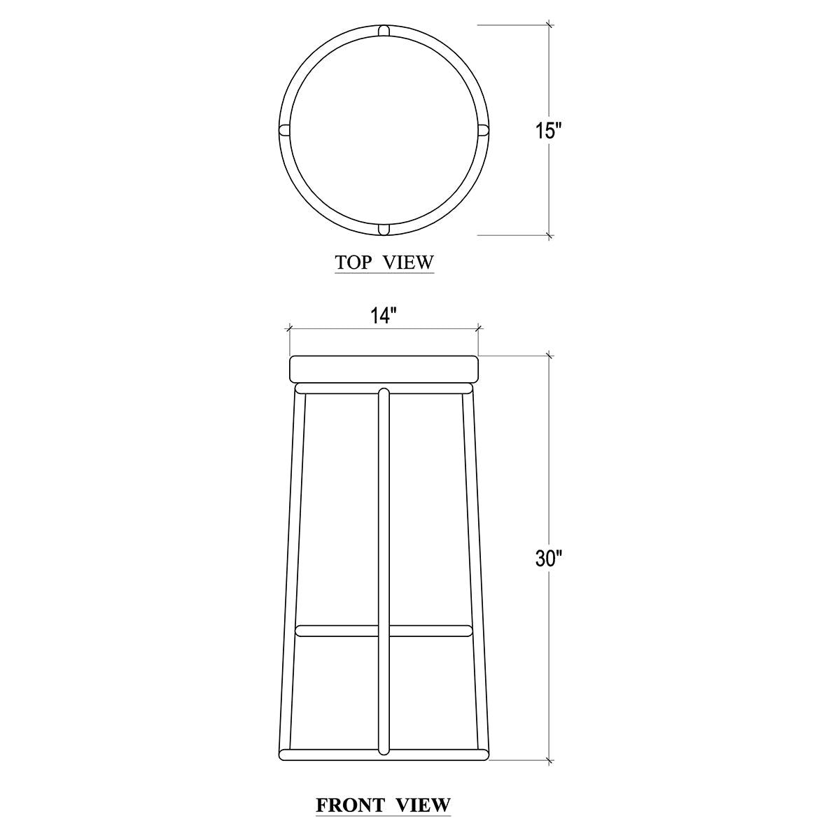 French Industrial Bar Stool - English Georgian America