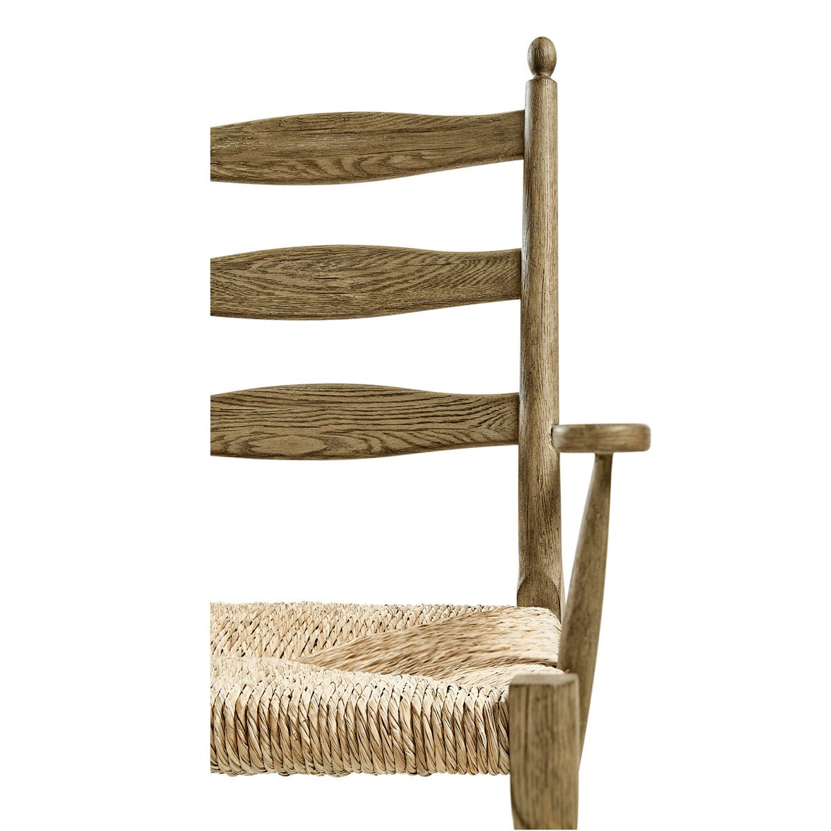 French Ladderback Arm Chair - Chestnut - English Georgian America